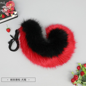 Venta al por mayor directa de fábrica: Conjunto de orejas y cola de perro demonio en negro y rojo, accesorios flexibles de Fursuit para Cosplay, Halloween y fiestas temáticas. - Product Image 6