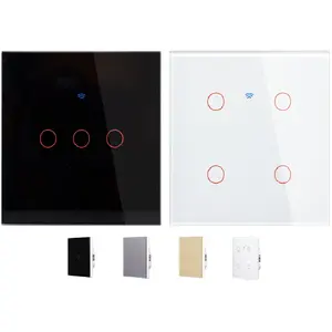 Tuya WiFi RF433 interrupteur mural intelligent sans neutre capteur tactile à ressort commande vocale avec Alexa Google Home Yandex 1/2/3/4 Gang