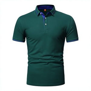 Alta calidad 100% algodón hombres para Polo secado rápido ajuste cómodo patrón sólido tela de punto de alta calidad - Product Image 1