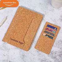 Ensemble de carnets en liège écologique avec logo personnalisé, couverture souple A5, stylo en liège, coffret cadeau d'entreprise pour cadeaux de bureau