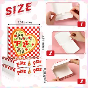 Mini Caja de Pizza Cuadrada de Cartón con Forma de Corazón para San Valentín, Cajas Pequeñas para Galletas, para Celebraciones, Recuerdos de Fiesta, Cumpleaños, Bodas - Product Image 2