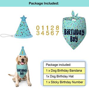 Fournitures pour fête d'anniversaire de chien, foulards bleus pour chien pour fille, bandanas pour chiot, bandanas d'anniversaire pour chiens de petite <span class=keywords><strong>et</strong></span> moyenne taille - Product Image 2