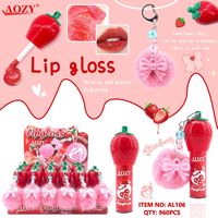 Nieuwe hanger Pluizige bal Kleurmake-up Fruit smaak Bedauwde lipglazuur Spiegelachtige volle lippen Hydraterende Langdurige look Jonger
