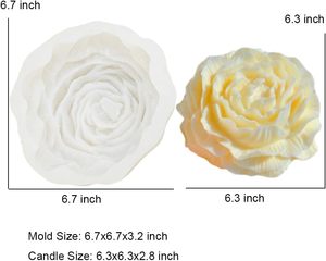 Trend Custom Logo 3D <b>Large</b> Size Peony Shape Eco-Friendly Dishwasher Safe White Silicone Flower Soap <b>Candle</b> Mold for <b>Candle</b> - Product Image 3