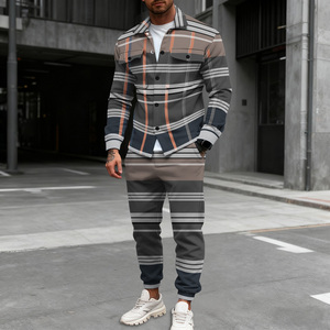 Nuovo completo da uomo a quadri, giacca <span class=keywords><strong>e</strong></span> <span class=keywords><strong>pantaloni</strong></span> casual ed eleganti, comodi <span class=keywords><strong>e</strong></span> caldi, adatti per la primavera <span class=keywords><strong>e</strong></span> l'autunno. - Product Image 2