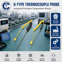 Sensor Termokopel Tipe K dengan Probe Baja Tahan Karat Berlapis Baja untuk Suhu Tinggi, Cocok untuk Pengukuran Suhu Industri