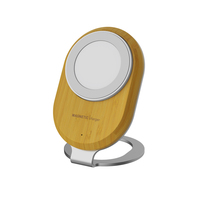 Produits Tendances 2026 Nouveautés Chargeur Magnétique Sans Fil Portable en Bois Naturel à Charge Rapide 15W