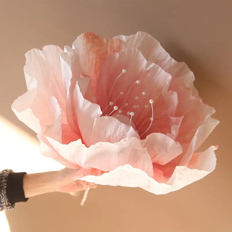 YOPIN 294 الزهور الاصطناعية ورق بالجملة زهرة الفاوانيا 3D ورقة عملاقة الزهور الحرفية