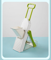 Mandoline de cuisine manuelle 5-en-1 réglable en acier inoxydable, écologique, pour viande congelée, oignon et pastèque