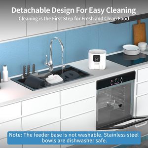 Distributeur automatique de nourriture pour animaux de compagnie intelligent avec application Wifi, double bol, minuterie, 6l, pour chiens et chats, nourrisseur automatique intelligent pour animaux de compagnie - Product Image 5