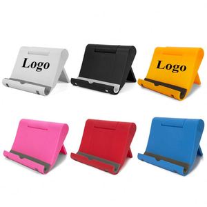 Custom logo Printed Wholesale <b>Foldable</b> Plastic Phone Stand <b>Desk</b> Portable Lazy Bracket Angle Adjustable Cell Phone Holder - Product Image 1