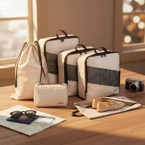 Customizable ODM/OEM 6-PCS <b>Light</b> Weight Compression Waterproof Packing Cubes Set Expandable Travel Organizer <b>Suitcase</b> Wholesale - Product Image 1
