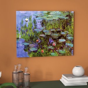 Rectangle floral botanique vert violet personnalisé «roses de la mer» par <span class=keywords><strong>Claude</strong></span> Monet Art mural moderne peinture abstraite impression sur toile - Product Image 1