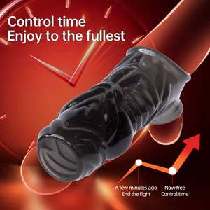 Anillo de silicona TPE con Diente de lobo para hombre, Juguetes sexuales, protector de alargamiento, bloqueo de retardo de sujeción escrotal, masaje y consoladores inspirados - Product Image 3