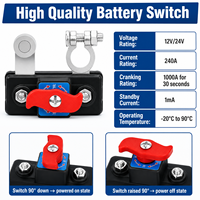 Interrupteur de déconnexion de batterie 12V 24V, étanche IP53, anti-fuite, isolateur de pôle négatif pour voiture, camion, camping-car, bateau, véhicule tout-terrain, marine