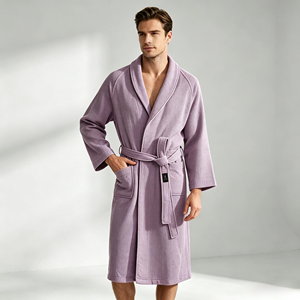 Bata de Lujo para Hombre de Fibra de Algodón, Bata de Baño Suave Personalizada, Pijama Kimono de Tallas Grandes para Hombre, Fabricante OEM, Venta al por Mayor de Fábrica - Product Image 4