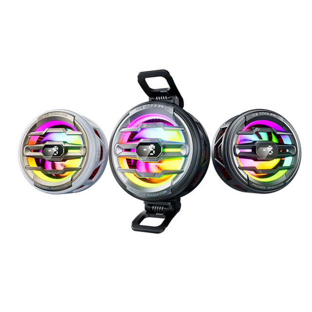 Modern Magnetic Aluminum Alloy Mobile Phone Radiator Game Cooler RGB Ring Light 4-Speed Adjustable Semiconductor Cooling Fan
