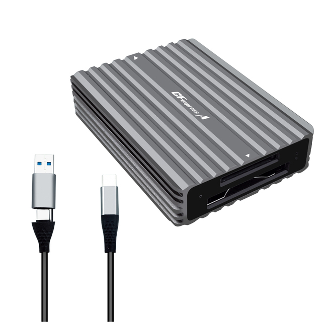 CFexpress-A Card +B Card 2 in 1 Reader USB3.2gen2 High Speed 10Gbps Aluminum Alloy C to C/A