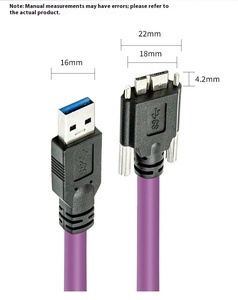 High Flex Machine Vision USB 3,0 a Micro-B Cable <span class=keywords><strong>DE</strong></span> DATOS Bloqueo <span class=keywords><strong>de</strong></span> tornillo para Cámara Industrial HDD 3M - Product Image 3