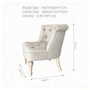 <span class=keywords><strong>Fauteuil</strong></span> compact 100% lin capitonné, chaise d'appoint avec pieds en chêne massif, couleur et taille personnalisables, chaise de détente <span class=keywords><strong>pour</strong></span> chambre, B&B, café - Product Image 3