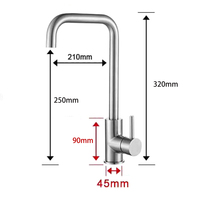KM-2602 moderne en acier inoxydable mitigeur de robinet de cuisine mitigeur cartouche en céramique 304SUS eau chaude froide monotrou