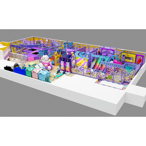 Aire de jeux intérieure colorée avec toboggans, équipement de jeux d'intérieur commercial en plastique avec piscine à balles - Product Image 4