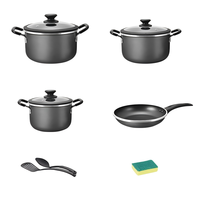 Batterie de cuisine professionnelle en alliage d'aluminium antiadhésive OEM, ensemble de casseroles profondes de haute qualité, plusieurs tailles disponibles