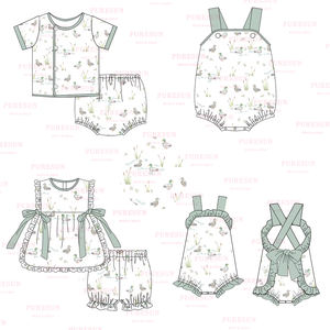 Completi <span class=keywords><strong>Estivi</strong></span> <span class=keywords><strong>per</strong></span> Bambini e Bambine, Set di Abbigliamento Smock, <span class=keywords><strong>Vestiti</strong></span> <span class=keywords><strong>per</strong></span> Bambini in Maglia Stile Caccia - Product Image 1