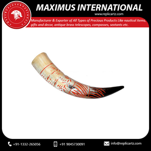 Tasse en céramique sculptée à la main en corne de boeuf Tasse à café de style médiéval et bière Stein pour vos boissons - Product Image 5