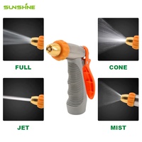 Pistolet pulvérisateur à jet d'eau en laiton SUNSHINE, réglable, 3 modes de pulvérisation, pour jardin, pelouse, maison, lavage de voiture et d'animaux, avec gâchette arrière