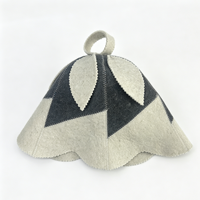 Chapeau de sauna de luxe en feutre de laine, design tulipe, accessoire de sauna pour centre de bien-être, hôtel, spa et retraite