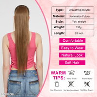 Extensions de cheveux synthétiques en queue de cheval Julianna, en fibres japonaises Futura, résistantes à la chaleur, à ondulations naturelles, avec cordon de serrage