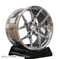 Jantes forgées HF5 Triple Chrome Brillant 18 19 20 21 pouces 5 branches en Y à déport profond Sportives Légères 5x120 5x114.3 pour F80 M4