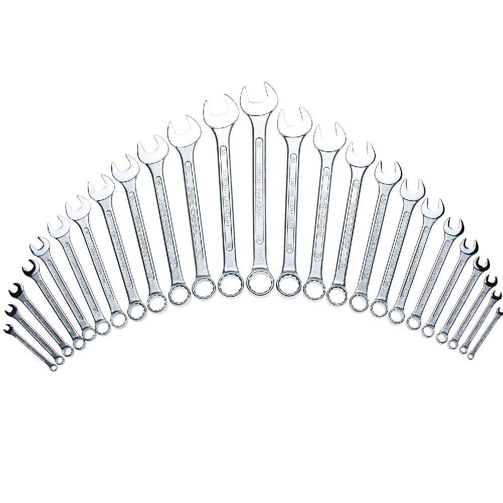 Metrisches Kombi-Schlüssel-Set 12-teilig, 8–19 Mm – Chrom-Vanadium-Stahl, In Werkzeugrolle