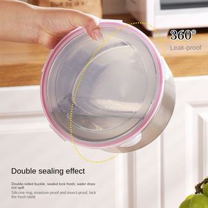 304 Stainless Steel Food Grade Sealed Preservation Box Thickened Multifunctional <b>Lunch</b> Box Refrigerator Freezing Storage Box - Product Image 3