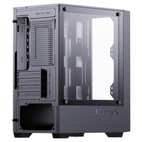 Boîtier de PC de jeu professionnel SNOWMAN CS084 Pro MATX Mid Tower avec panneau en verre trempé, meilleure gestion des câbles, noir, ordinateur de bureau