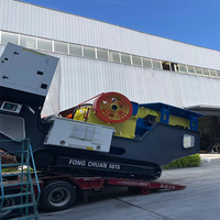 Station de concassage à mâchoires mobile contrôlée par PLC, haute capacité 520t/h, moteur AC pour un traitement efficace des matériaux miniers sur site