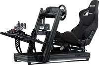 Asiento de Carreras de Aluminio 4080 de Venta Caliente, Configuración Completa con Asiento Tipo Bucket y Base de Volante para Cabina de Simulación Estilo Fórmula