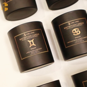 Bougie en cire de soja infusée de cristaux, parfum d'intérieur naturel à l'huile essentielle, fabrication artisanale, étiquette privée en gros, signe du zodiaque - Product Image 2