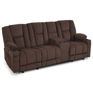 Canapé inclinable électrique avec chaleur et massage, ports USB, porte-gobelets, canapé inclinable double 3 places - Product Image 2