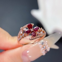 Wholesale Custom 925 Sterling Silver Ruby Rings Women Anniversary Wedding Red Rings Jewelry Supplier Manufacturer