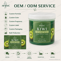 Pâte de cire froide parfumée kiwi OEM 300g 425g sans bande pour épilation, adaptée à tous types de peaux