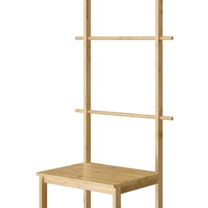 Bamboo <strong>Bathroom</strong> Shelf <strong>Storage</strong> Rack Chair <strong>Seat</strong> with Towel Holders Free Standing Space Saving Rack - Product Image 5