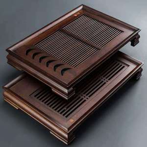 Carbonized Bamboo <b>Tea</b> Tray Square Drainage Type For Kung Fu <b>Tea</b> <b>Set</b> Home Use - Product Image 1