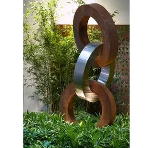 Large Metal Circle Corten Steel Rings Outdoor Art Sculpture