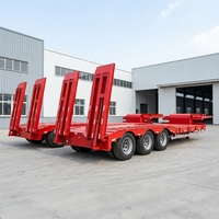 Semi-remorque surbaissée à 2-9 essieux, capacité 80-100 tonnes, pour le transport d'excavatrices, avec col de cygne extensible et détachable, et chargeur frontal
