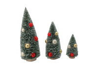 Mini sapin de Noël vert en plastique, ornement de bureau, design bonsaï de pin avec flocons de neige simulés pour présentation sur comptoir