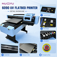 NUOYU 600x900mm 1440dpi Triple I3200 Heads 75sqm/jam Silinder CE RoHS UV Flatbed Label Printer Baru