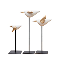 Oiseau en céramique dorée créative nordique artisanat petits ornements salon maison décoration douce Table