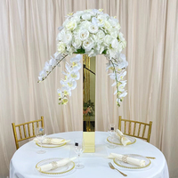 Support de fleurs en métal, grand centre de Table de mariage Rectangle or